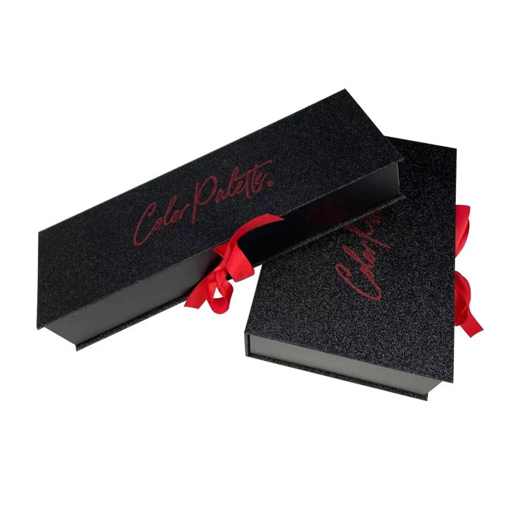 Glitter Paper Red Hot Foil Hair Extension Wig Packaging Box