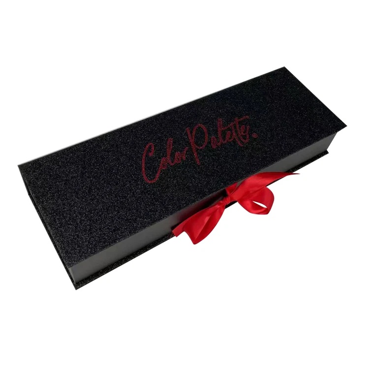Glitter Paper Red Hot Foil Hair Extension Wig Packaging Box