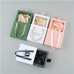 Handmade wholesale custom logo closure pink necklace gift paper drawer jewlery box packaging with insert foam